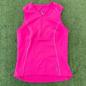 Shebeest cycling vest tank top pink zip neck shirt sleeveless sz small Preowned